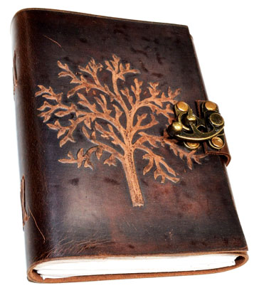 Tree leather blank book w/ latch (image for) Tree leather blank book w/ latch