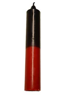 9" Black/ Red pillar candle (image for) 9" Black/ Red pillar candle