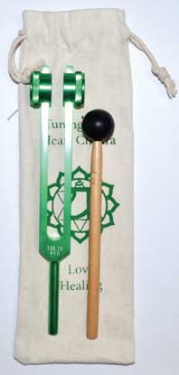 8 1/2" Heart (green) tuning fork (image for) 8 1/2" Heart (green) tuning fork