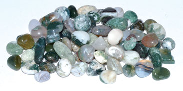 1 lb Agate, Moss tumbled chips 7-9mm (image for) 1 lb Agate, Moss tumbled chips 7-9mm