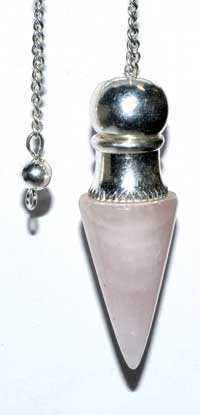 Rose Quartz chambered pendulum (image for) Rose Quartz chambered pendulum