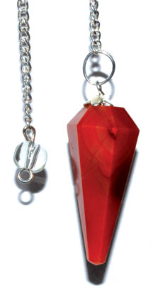 6-sided Red Carnelian pendulum (image for) 6-sided Red Carnelian pendulum