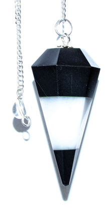 6-sided Tourmaline & White Agate pendulum (image for) 6-sided Tourmaline & White Agate pendulum