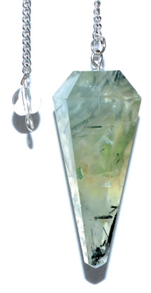 6-sided Prehnite pendulum (image for) 6-sided Prehnite pendulum