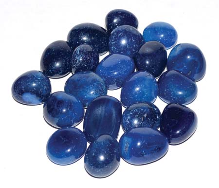 1 lb Onyx, Blue tumbled stones (heat treated) (image for) 1 lb Onyx, Blue tumbled stones (heat treated)