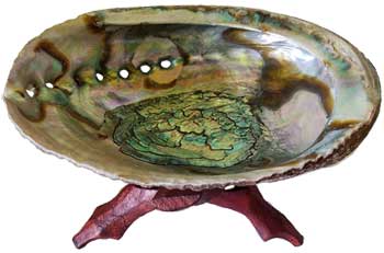 5"- 6" Abalone Shell incense burner with stand (image for) 5"- 6" Abalone Shell incense burner with stand