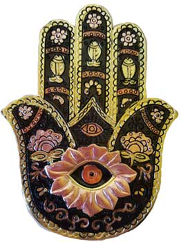 Gold & Black Hamsa incense burner (image for) Gold & Black Hamsa incense burner