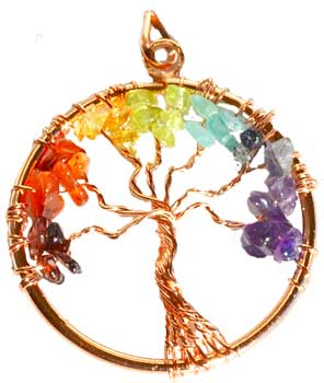 7 Chakra Tree of Life pendant copper (image for) 7 Chakra Tree of Life pendant copper