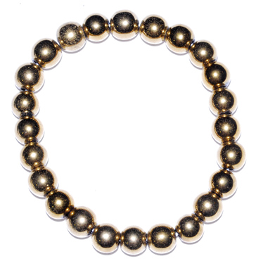 8mm Gold plated Hematite bracelet (image for) 8mm Gold plated Hematite bracelet