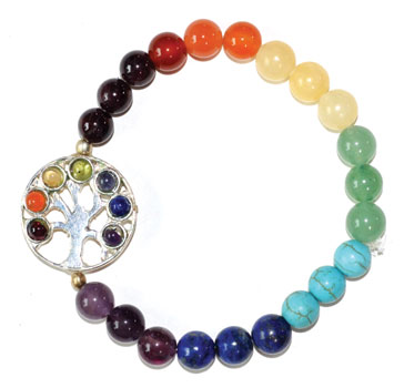 8mm 7 Chakra Tree of Life (image for) 8mm 7 Chakra Tree of Life