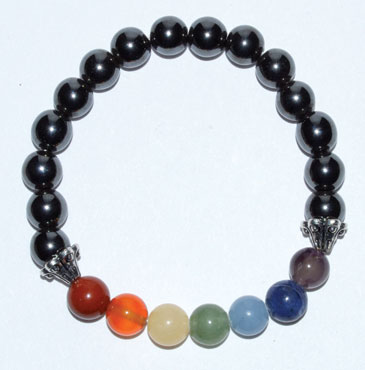 8mm Chakra/ Hematite (image for) 8mm Chakra/ Hematite