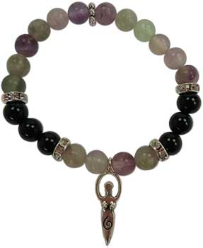 8mm Flourite/ Black Stone Goddess (image for) 8mm Flourite/ Black Stone Goddess