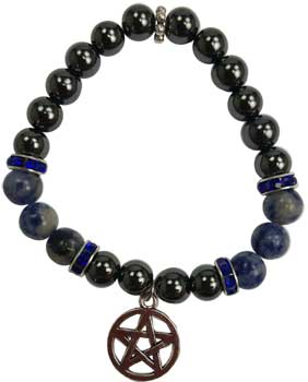 8mm Hematite/ Sodalite Pentagram (image for) 8mm Hematite/ Sodalite Pentagram