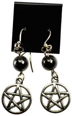 Hematite Pentagram earrings (image for) Hematite Pentagram earrings