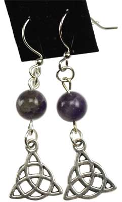 Amethyst Triquetra earrings (image for) Amethyst Triquetra earrings
