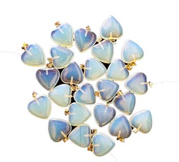 3/4" (20mm) Opalite heart (pack of 24) (image for) 3/4" (20mm) Opalite heart (pack of 24)