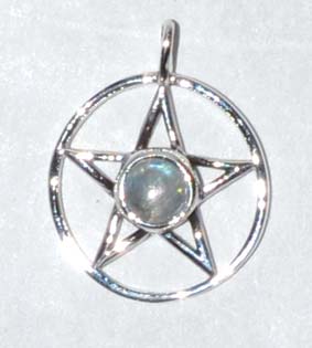 11/16" Pentagram Moonstone sterling (image for) 11/16" Pentagram Moonstone sterling