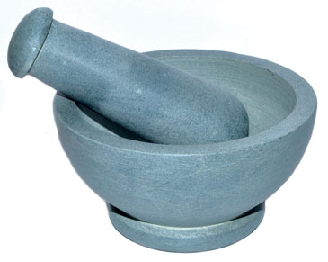 4 1/2" Grey mortar and pestle set (image for) 4 1/2" Grey mortar and pestle set