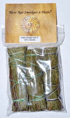 Cedar smudge 3-pk 4" (image for) Cedar smudge 3-pk 4"