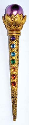 8 1/2" Ball & Chakra Stones wand (image for) 8 1/2" Ball & Chakra Stones wand