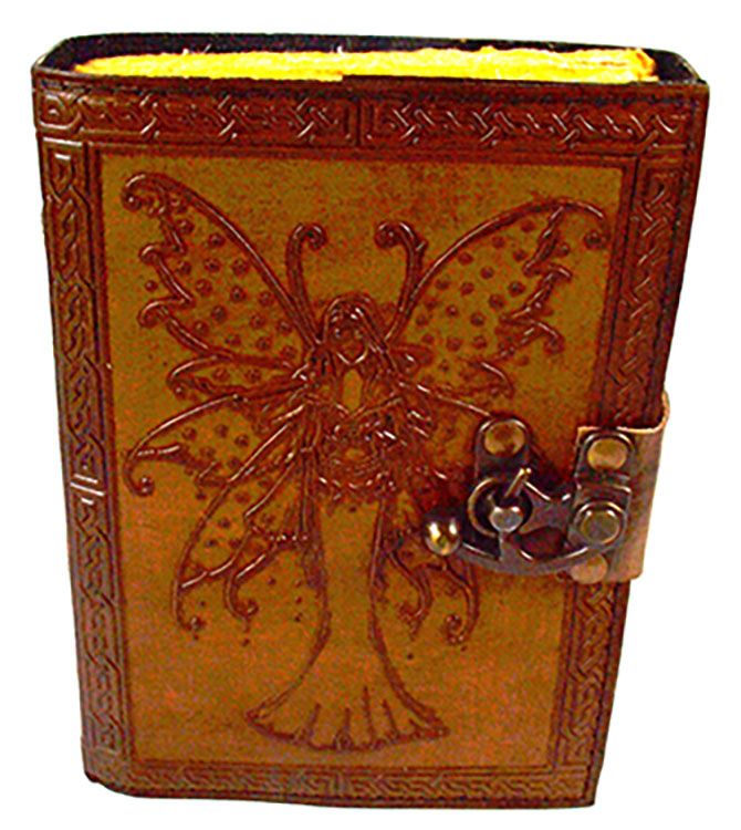 Fairy Journal aged looking paper leather w/ latch (image for) Fairy Journal aged looking paper leather w/ latch