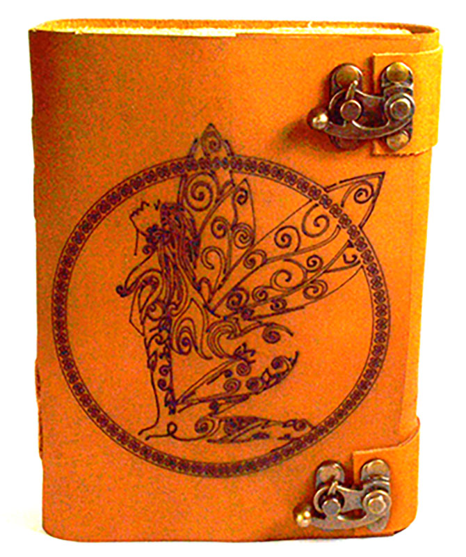 Fairy aged looking paper leather w/ latch (image for) Fairy aged looking paper leather w/ latch