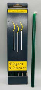 10" Green chime candle 6 pack (image for) 10" Green chime candle 6 pack