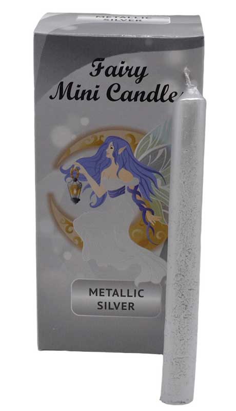 1/2" dia 5" long Metalic Silver chime candle 20 pack (image for) 1/2" dia 5" long Metalic Silver chime candle 20 pack