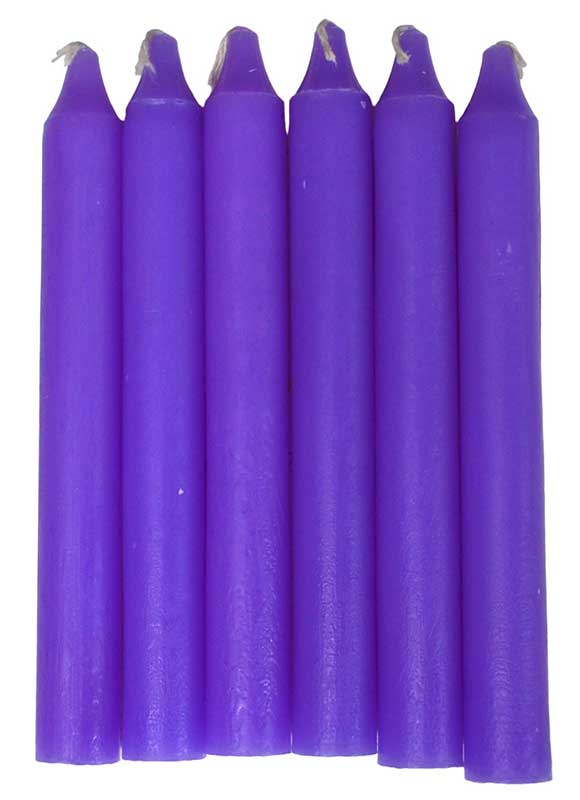 (set of 6) Purple 6" household candle (image for) (set of 6) Purple 6" household candle
