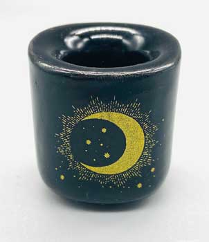 Moon & Star Black ceramic holder (image for) Moon & Star Black ceramic holder