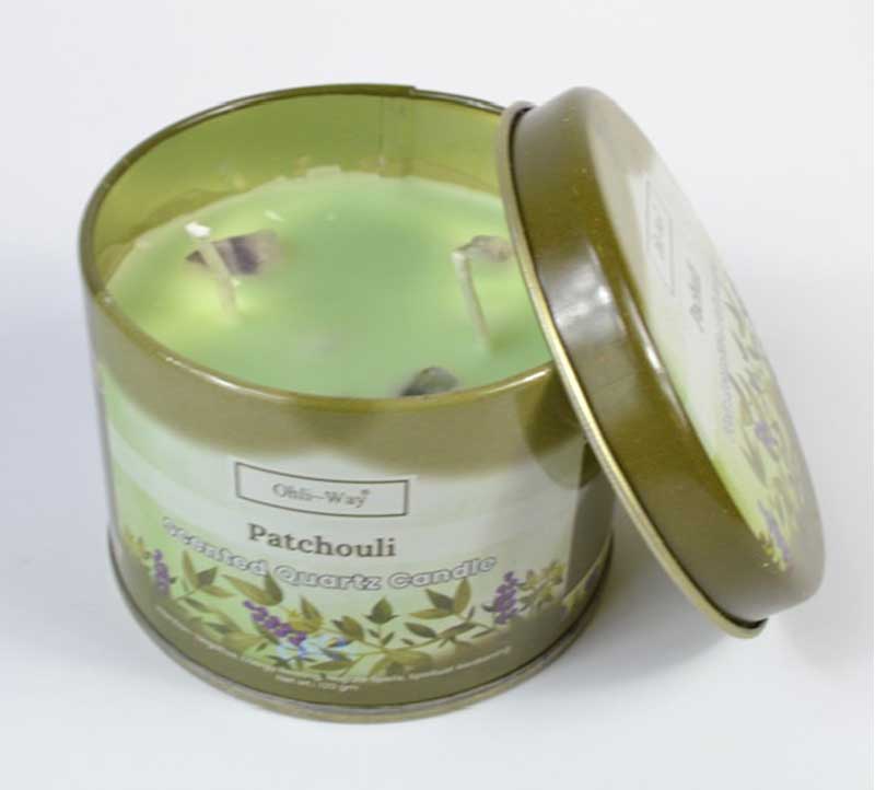 Pachuli (Patchouli) quartz tin candle (image for) Pachuli (Patchouli) quartz tin candle