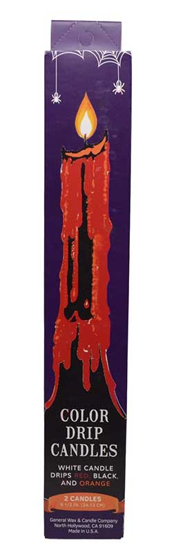 (set of 2) Red, Black Orange Drip candles (image for) (set of 2) Red, Black Orange Drip candles