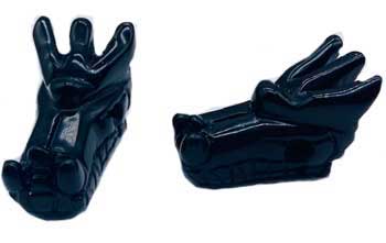 (set of 2) 1 3/4" Dragon's Head Obsidian, Black (image for) (set of 2) 1 3/4" Dragon's Head Obsidian, Black