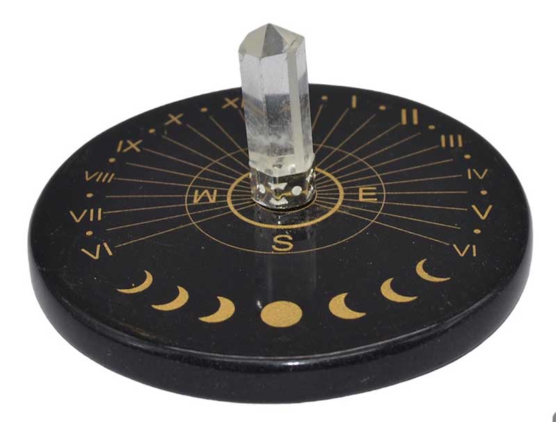 3" Black Agate & Crystal Sun Clock (image for) 3" Black Agate & Crystal Sun Clock