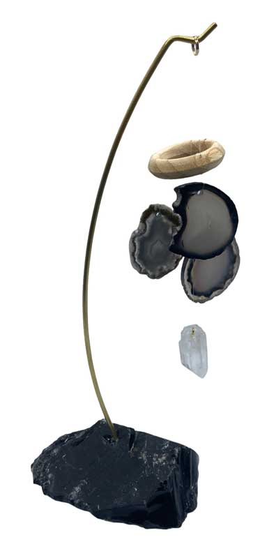 9" Black Obsidian table chime (image for) 9" Black Obsidian table chime