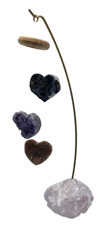 9" Rose Quartz table chime (image for) 9" Rose Quartz table chime