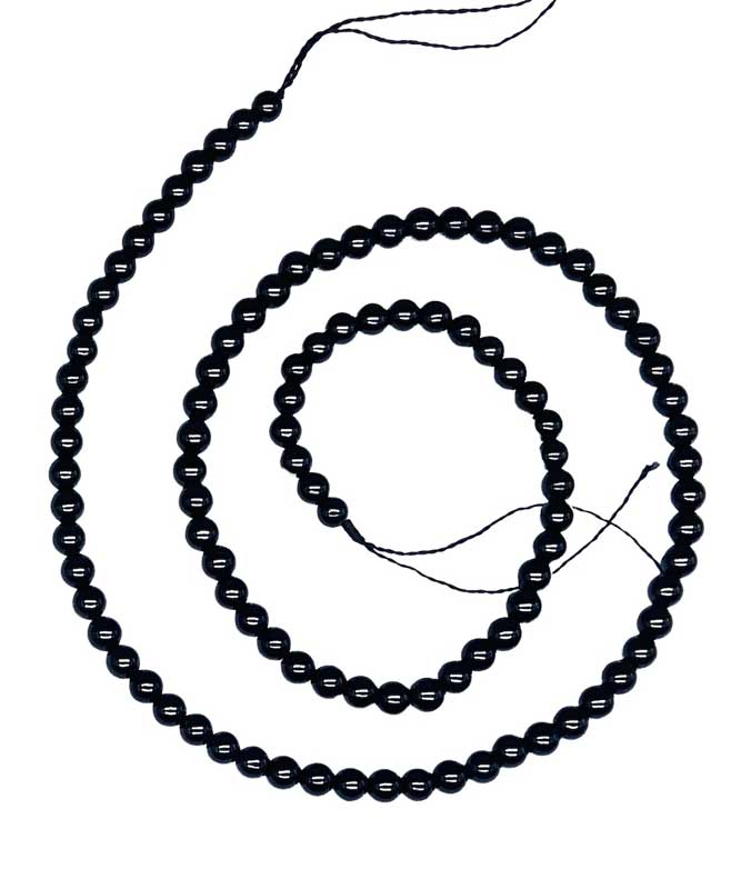 4mm Black Tourmaline beads (image for) 4mm Black Tourmaline beads