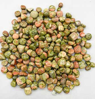 1 lb Unakite tumbled chips 7-9mm (image for) 1 lb Unakite tumbled chips 7-9mm