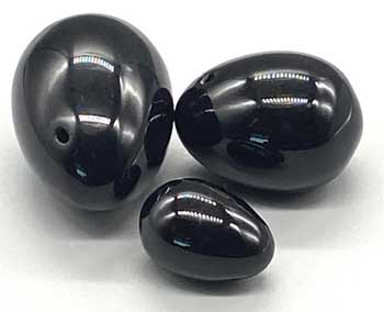 (set of 3) Black Obsidian Yoni eggs (image for) (set of 3) Black Obsidian Yoni eggs