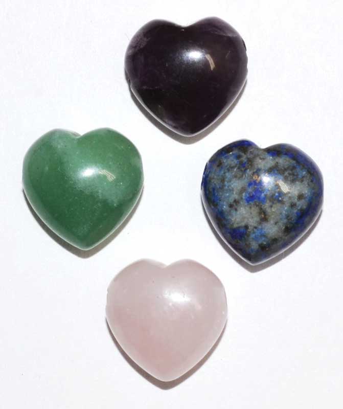 (ste 10 12) 15mm Heart Beads various stones (image for) (ste 10 12) 15mm Heart Beads various stones