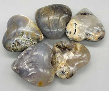 1 1/2" Agate, Dendritic heart (image for) 1 1/2" Agate, Dendritic heart
