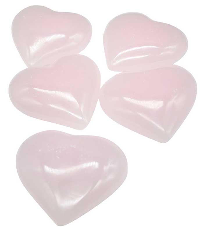 (set of 5) 2" Calcite, Pink heart (image for) (set of 5) 2" Calcite, Pink heart