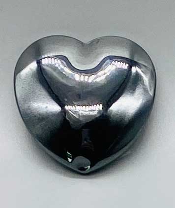 1 3/4" Hematite heart (image for) 1 3/4" Hematite heart