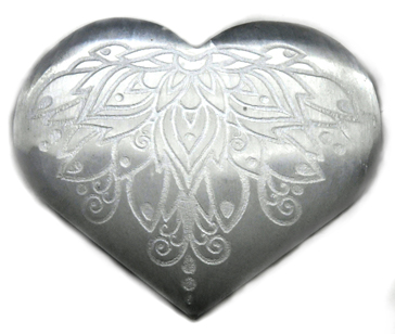 3" Selenite heart , Lotus (image for) 3" Selenite heart , Lotus
