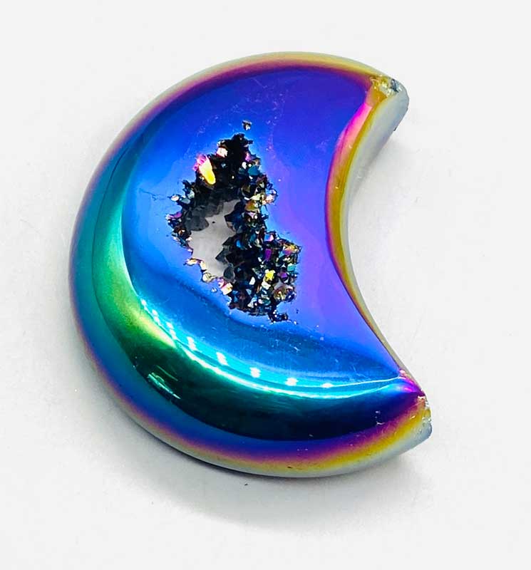 3" Moon Rainbow Druse Agate Geode (image for) 3" Moon Rainbow Druse Agate Geode
