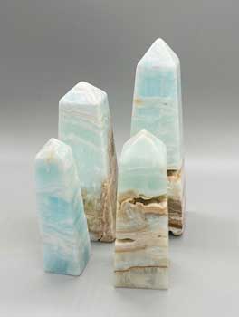 1 kg 3-5" (4-4/pk) Caribbean Calcite obelisk (image for) 1 kg 3-5" (4-4/pk) Caribbean Calcite obelisk