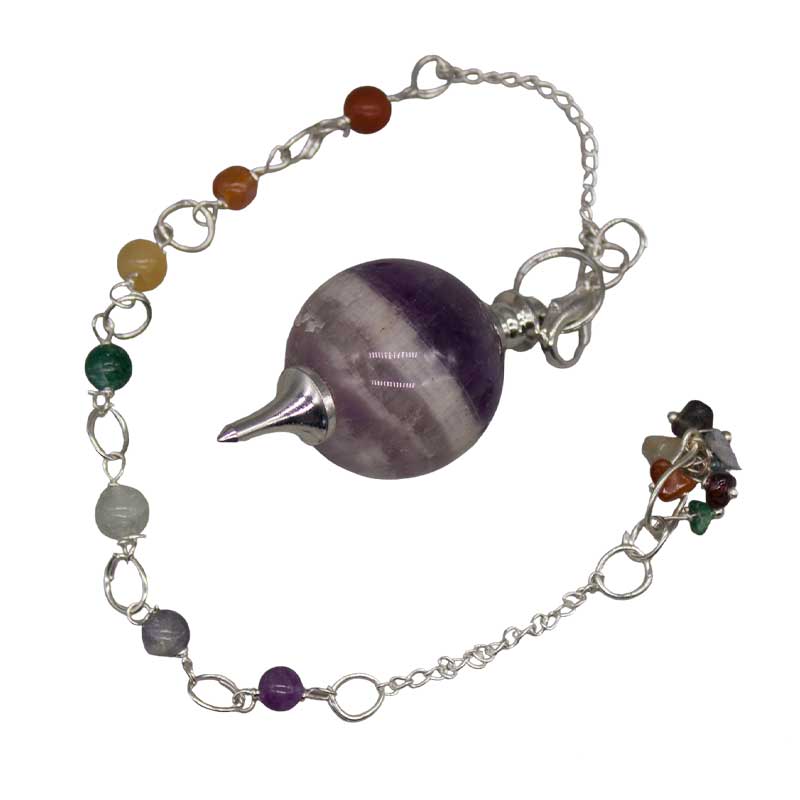 7 Chakra ball pendulum Amethyst (image for) 7 Chakra ball pendulum Amethyst