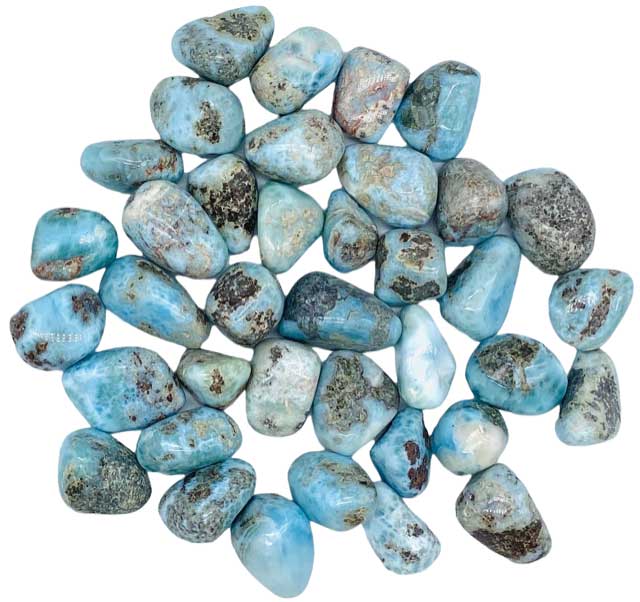 1 lb Larimar tumbled stones (image for) 1 lb Larimar tumbled stones