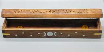 12" Flip Top Triple Moon incense holder (image for) 12" Flip Top Triple Moon incense holder
