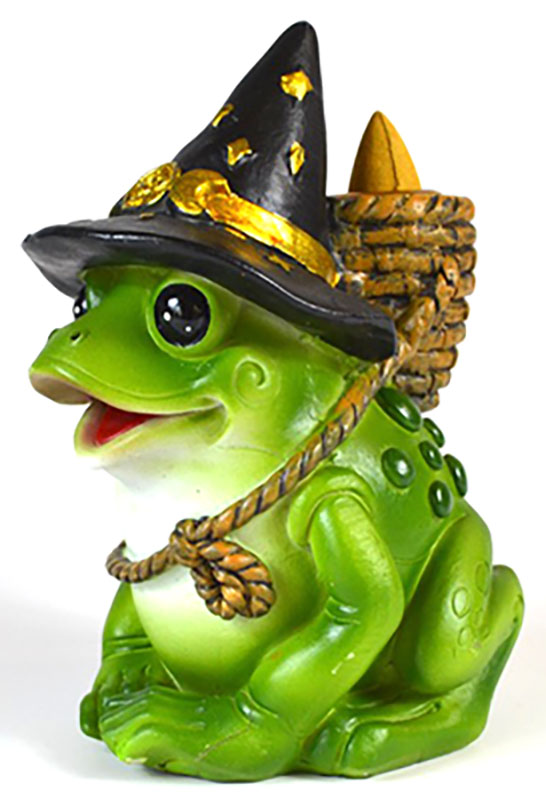 6" Mystical Frog backflow incense burner (image for) 6" Mystical Frog backflow incense burner